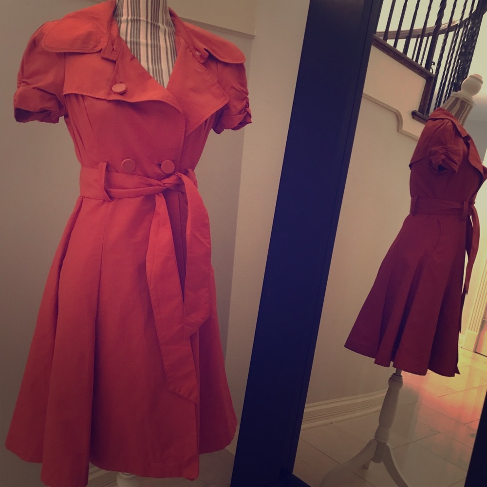 Bebe Orange short sleeve pea coat